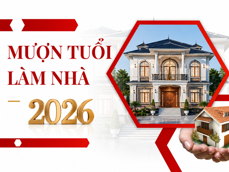 Mượn tuổi làm nhà là phương án được nhiều gia đình lựa chọn khi tuổi gia chủ chưa phù hợp trong năm 2026. 